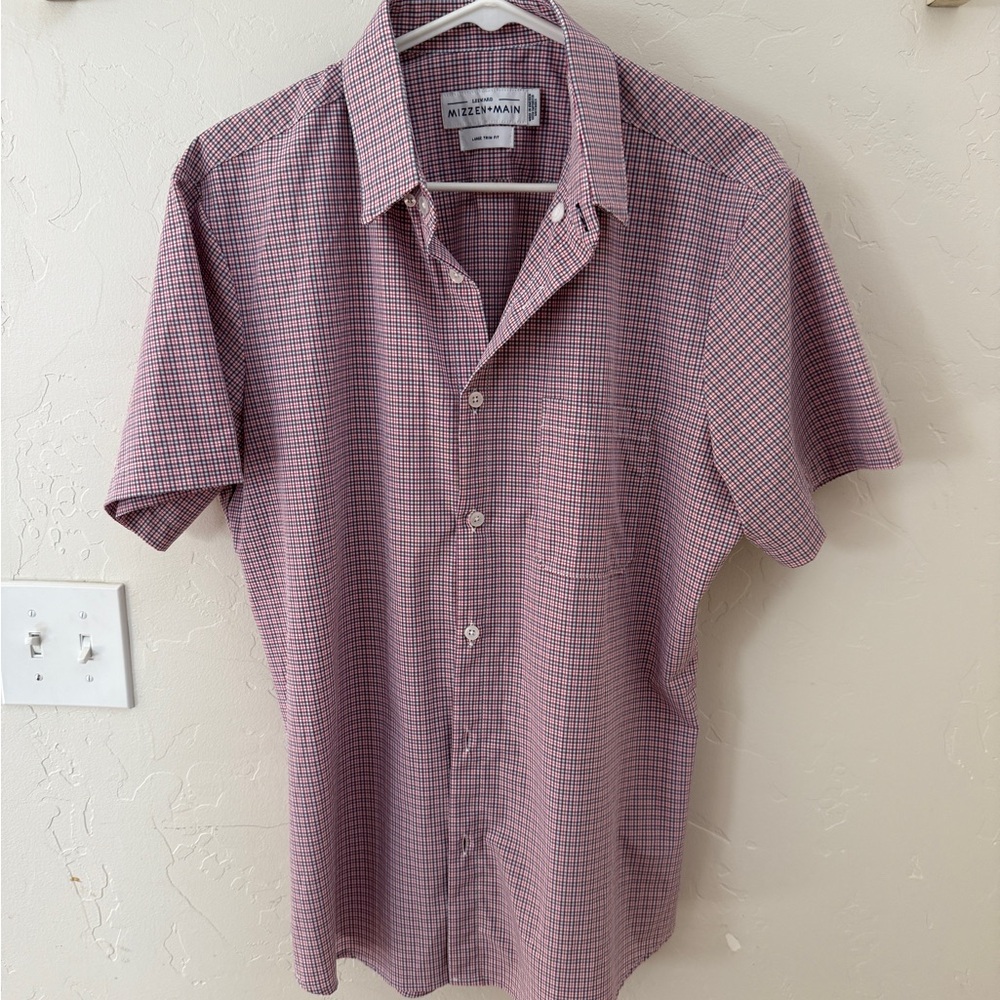 Mizzen and Main Men's Pink Checkered Shirt